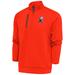 Men's Antigua Orange Cleveland Browns Team Logo Throwback Generation Quarter-Zip Pullover Top