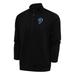 Men's Antigua Black Los Angeles Rams Team Logo Throwback Generation Quarter-Zip Pullover Top