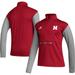 Men's adidas Scarlet/Heathered Gray Nebraska Huskers Team AEROREADY Half-Zip Top