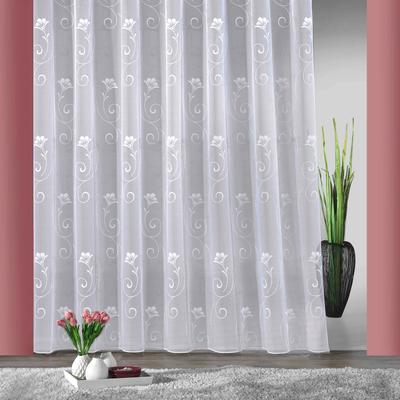 Gardine WECKBRODT "Lilly" Gr. 7, weiß, B:450cm H:145cm, Jacquard, Polyester, Gardinen, Jacquard, strukturiert, Allover, Motiv, floral, Bleiband, Store Image