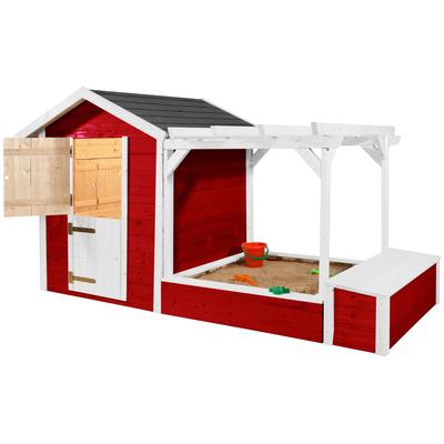 Spielhaus WEKA "Tabaluga Spielplatz Drachenhöhle", rot, Spielhäuser, KinderB:286cm T:153cm, Holzwerkstoff, BxTxH: 286x153x154 cm, B:286cm T:153cm