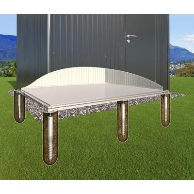 Gerätehaus-Fundamentrahmen BIOHORT, silber (silberfarben), B:252cm H:65cm T:252cm, Alumimium, Gartenhaus-Fundamente, aus Aluminium Image