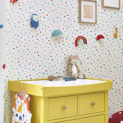 Vliestapete JOULES "Lynx Multi Spot White / Rainbow", bunt (multi), B:0,52m L:10m, Vlies, Tapeten, Motiv Image