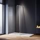 ELEGANT 760mm Easy Clean Glass Wetroom Shower Screen with 300mm Flipper Panel + 1400x700mm Stone Walk in Shower Enclosure Tray and Waste