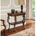 Masterpiece Floral Demilune Console Table with Horse head, Hoofed-foot Cast Legs & Display Shelf - Linon 416-225
