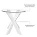 Adler X Base Side Table With Glass White - Linon D1345A20ETW