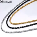 Collier en acier inoxydable avec boîte à bijoux pour hommes et femmes colliers JOPresidence