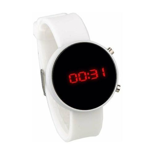 Damen-Digitaluhren LED-Display-Uhr Damenuhr Digital Watchwanan)- weiß