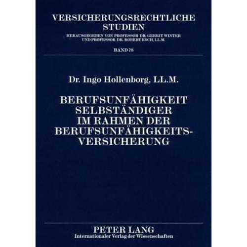 Berufsunfähigkeit Selbständiger im Rahmen der Berufsunfähigkeitsversicherung - Ingo Hollenborg, Kartoniert (TB)