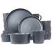 Elama Luxmatte Dark Grey 20 Piece Dinnerware Set - N/A