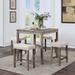 Yili Transitional Grey Wood 5-Piece Counter Height Dining Set with Stools by Furniture of America