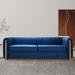 Modern Channel Tufted Velvet Sofa with Piped Legs