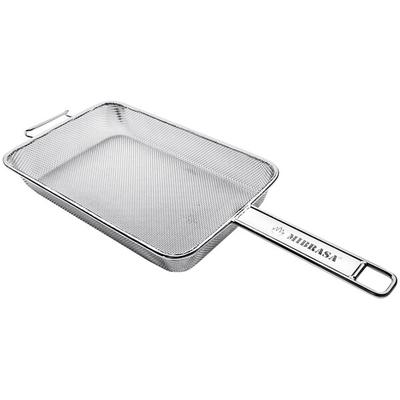 Mibrasa 9 13/16" x 6 5/16" x 1 5/8" Stainless Steel Mesh Grill Basket KM1625H4