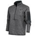 Women's Antigua Heather Charcoal Las Vegas Raiders Throwback Logo Fortune Half-Zip Pullover Jacket