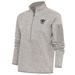 Women's Antigua Oatmeal Las Vegas Raiders Throwback Logo Fortune Half-Zip Pullover Jacket