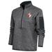 Women's Antigua Heather Charcoal San Francisco 49ers Throwback Logo Fortune Half-Zip Pullover Jacket