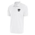 Men's Antigua White Las Vegas Raiders Team Logo Throwback Affluent Big & Tall Polo