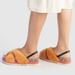 Coach Shoes | Coach Shearling Signature Tally Sandal With Leather Strap Size 9b | Color: Orange/Tan | Size: 9
