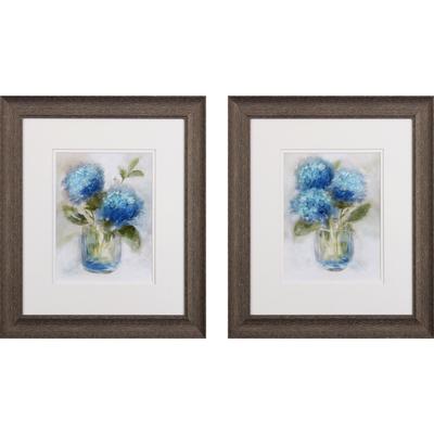 Bedazzled In Blue Framed Wall Décor, Set Of 2 by Propac Images in Blue