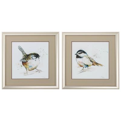 Watercolor Mountain Framed Wall Décor, Set Of 2 by Propac Images in Neutral