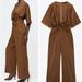 Zara Pants & Jumpsuits | Long Satin Effect Jumpsuit Special Edition | Color: Brown/Orange | Size: S