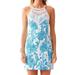 Lilly Pulitzer Dresses | Lilly Pulitzer Dress Pearl Shift Back It Up Lace Neck Resort White Blue Sz 0 Nwt | Color: Blue/White | Size: 0