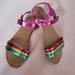 American Eagle Outfitters Shoes | New American Eagle Multicolor Sandal Girl's Size 3 | Color: Green/Pink | Size: 3g