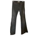 Free People Jeans | Free People High Rise Charcoal Grey Flared Frayed Exposed Button Fly Jean 25 | Color: Black/Gray | Size: 25