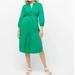 J. Crew Dresses | J.Crew Tie-Waist Cotton Voile Midi Dress | Color: Green | Size: 4