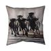 Group of Running Bulls Square Throw Cushion Polyester in Brown Begin Edition International Inc | 16 H x 16 W x 1 D in | Wayfair 5543-1616-AN111