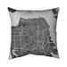 San Francisco City Plan Indoor/Outdoor Square Throw Cushion Polyester in Gray Begin Edition International Inc | 21 H x 21 W x 5.25 D in | Wayfair