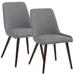 Tree Line Furniture Lucky Dark Grey Chair & Walnut Legs, Set Of 2 Upholstered in Gray/Brown | 34 H x 20 W x 23 D in | Wayfair TLWHF-247DGW-CH-SET2