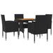 Winston Porter Patio Furniture Set Outdoor Table & Chair w/ Cushions Poly Rattan in Black/Brown/White | 28.3 H x 0 W x 27.6 D in | Wayfair