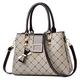 FORRICA Women Handbag Bow Pendant Shoulder Bag Fashion Maple Leaf Top Handle Bag PU Leather Handbags for Ladies Brown A