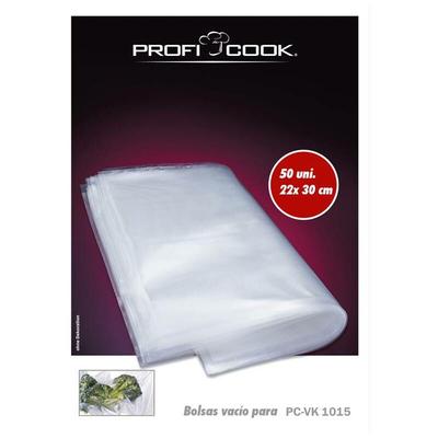 Proficook - 8910152 Sacs d'emballage Sous Vide de 28cm x 40cm, 50 unités, Adaptés au Micro-ondes