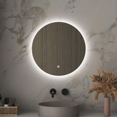 S'afielina - Badspiegel mit Beleuchtung Rund led Wandspiegel Badezimmerspiegel mit Touch und Image