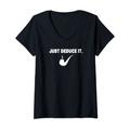 Damen Just Deduce It Swoosh Pipe Shirt | Lustige Sherlock Sportbekleidung T-Shirt mit V-Ausschnitt