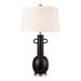 Elk Home Arlo Matte Black With White Linen Shade 1 Light Table Lamp