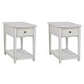 Signature Design by Ashley Kanwyn 1 - Drawer End Table Set Wood in Brown/White | 25 H x 17 W x 26 D in | Wayfair PKG010572