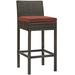 Breakwater Bay Havenside Home Bocabec Patio Wicker Rattan Bar Stool Wicker/Rattan in Red/Brown | 39.5 H x 17.5 W x 18 D in | Wayfair