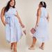 Anthropologie Dresses | Kismet Blue Stripe Eyelet Shirt Dress | Color: Blue/Cream | Size: 2