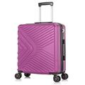 DK Luggage 56x45x25 cm Cabin Size EasyJet Max Jet2 British Airways Lightweight 4 Wheels Carry On Hand Luggage Suitcase ABS147 (Purple, Carry-On 20-Inch)