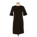 Ann Taylor LOFT Casual Dress - Shift: Black Print Dresses - Women's Size X-Small