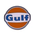 Vintage Round Gulf Pin Motor 173 Car Gas Logo Danemark ge excellent accessoire d'uniforme de