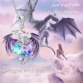Collier pendentif Dragon en cristal coloré Design fantastique pour femmes collier Dragon bleu violet
