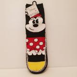 Disney Accessories | Minnie Mouse Slipper Socks S/M Mid-Knee Disney Tread Sole | Color: Black/Red | Size: S/M