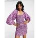Free People Dresses | Free People Smock It To Me Floral Long Sleeve Mini Dress | Color: Pink/Purple | Size: Xs