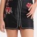 American Eagle Outfitters Skirts | American Eagle Faux Leather Skirt - Black W/ Red Flower Applique'- Size 4 - Nwt | Color: Black/Red | Size: 4