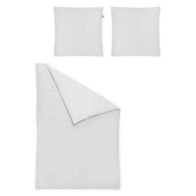 Bettwäsche IRISETTE "Lago 8450", grau (nebel), B/L: 155cm x 220cm, , Feinbiber, B/L: 80cm x 80cm, Feinbiber, Obermaterial: 100% Baumwolle, Bettwäsche, wohlig warm und kuschelig Image
