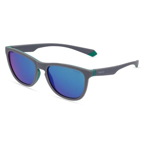 Polaroid PLD 2133/S Unisex-Sonnenbrille Vollrand Panto Acetat-Gestell, grau